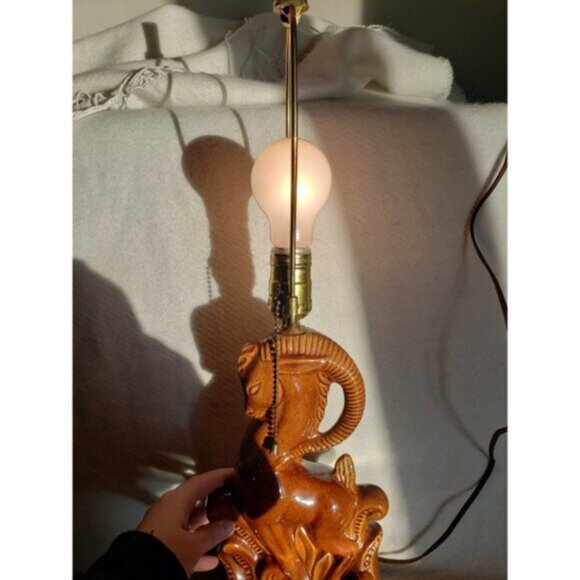 Vintage Ceramic Gazelle Lamp 1950s MCM Art Pottery Royal Haeger Style - Picture 3 of 10